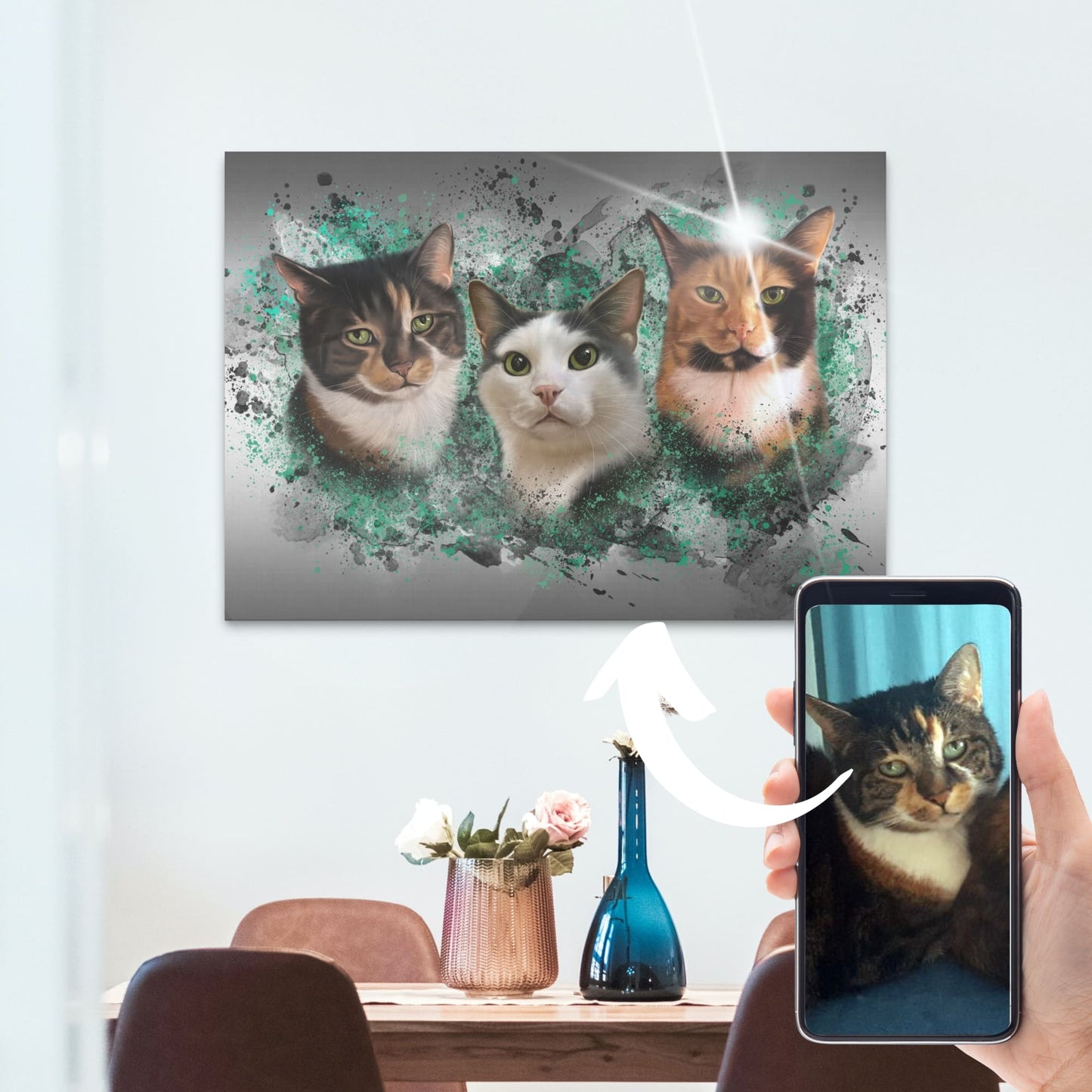 Acrylglas mit Tierportrait im Ink Stil
