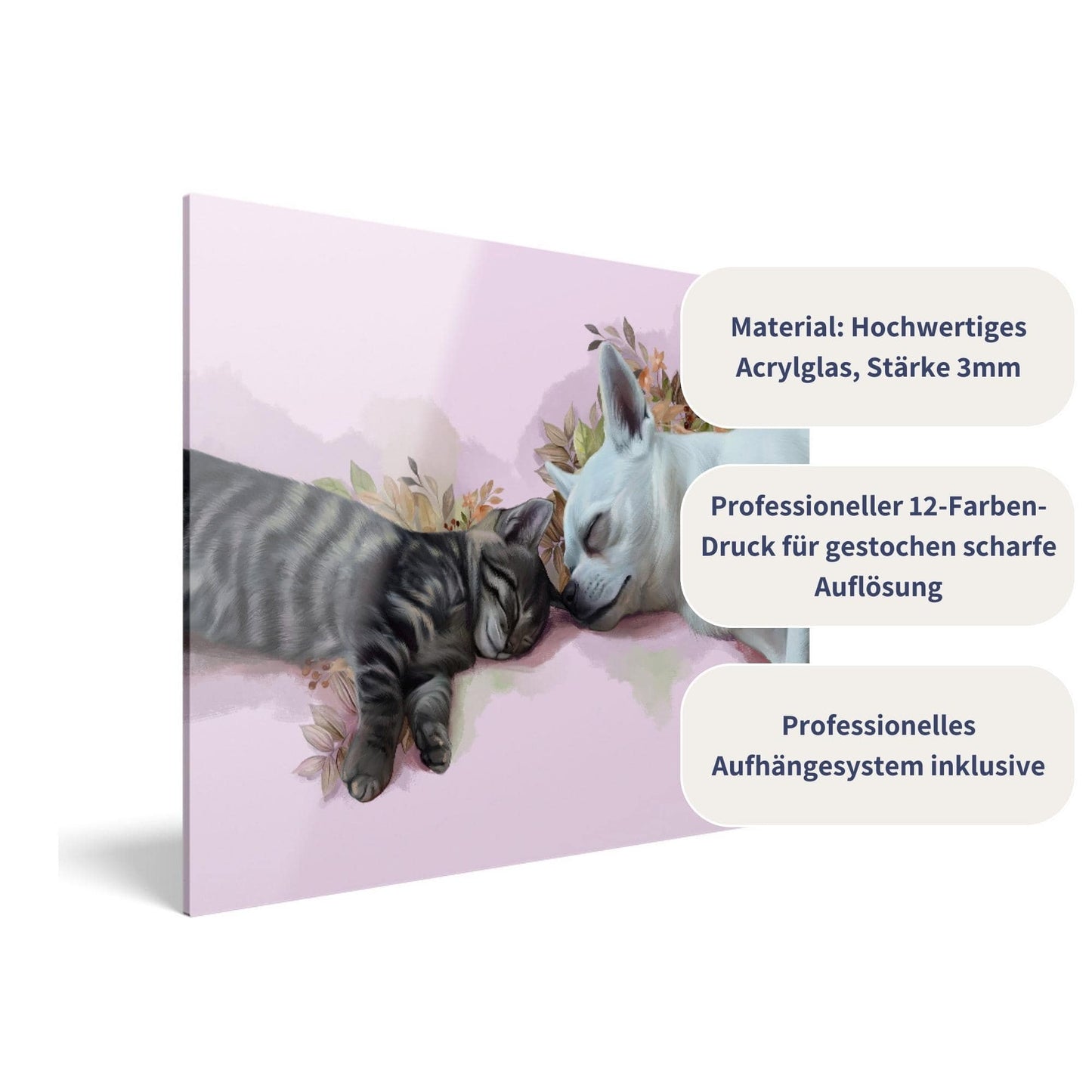 Acrylglas mit Tierportrait im Naturalistischen Stil