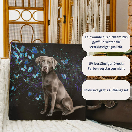 Leinwand mit Tierportrait im Butterfly Stil