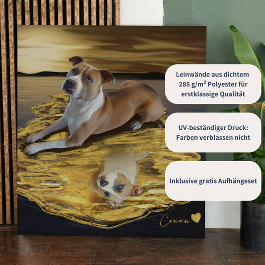 Leinwand mit Tierportrait im Double Stil