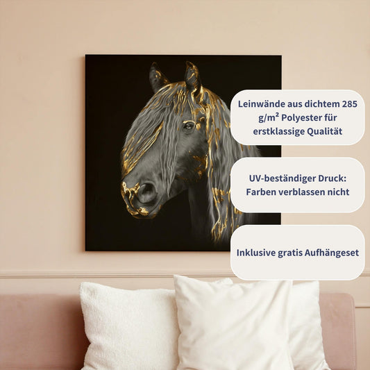 Leinwand mit Tierportrait im Gold Stil