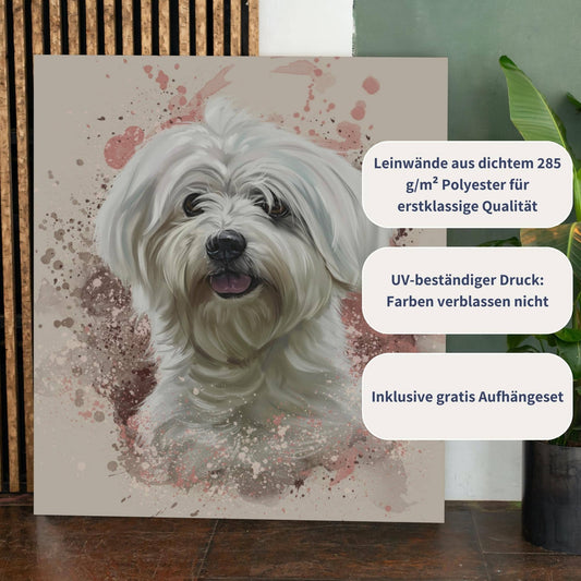 Leinwand mit Tierportrait im Ink Stil