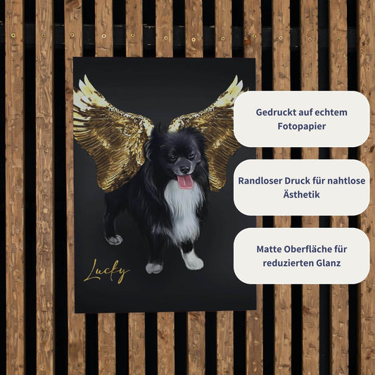 Poster mit Tierportrait im Engel Stil