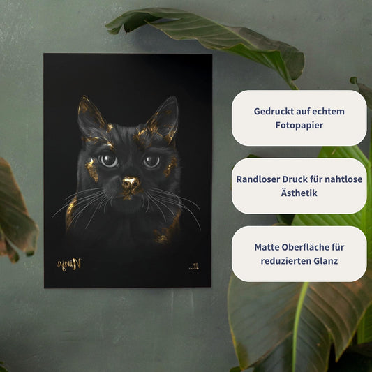 Poster mit Tierportrait im Gold Stil