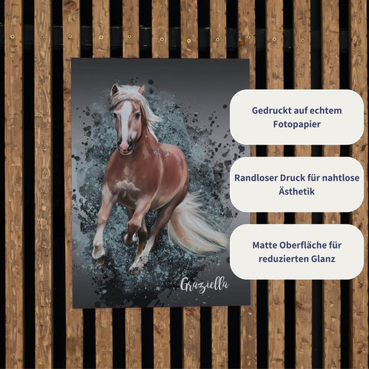 Poster mit Tierportrait im Ink Stil