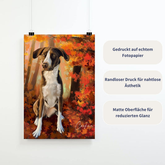 Poster mit Tierportrait im Naturalistischen Stil