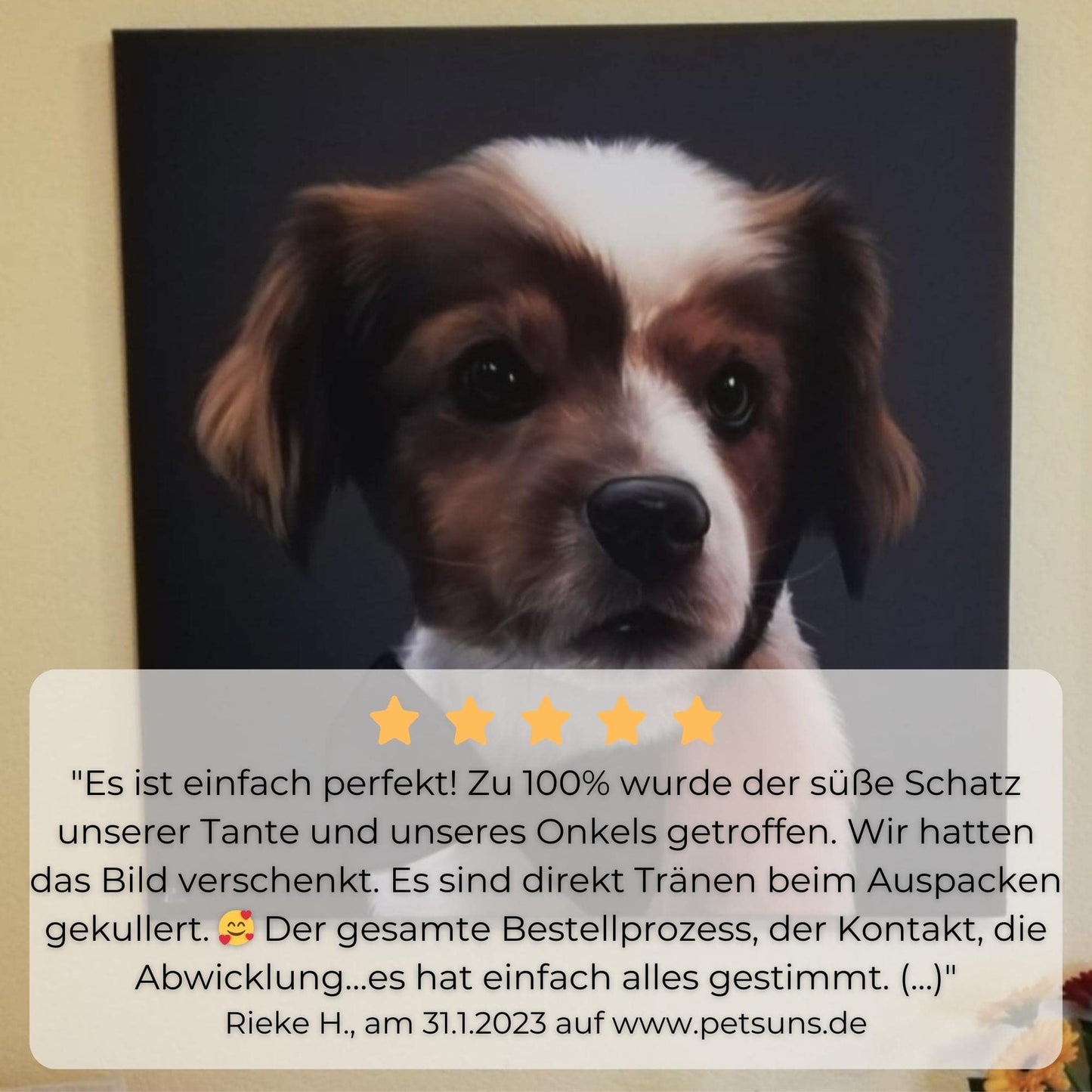 Leinwand mit Tierportrait im Realistischen Stil