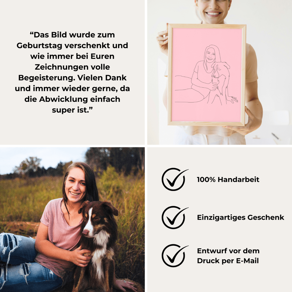 Elegantes LineArt Portrait – Zeitlose Kunst auf hochwertiger Leinwand mit Rahmen