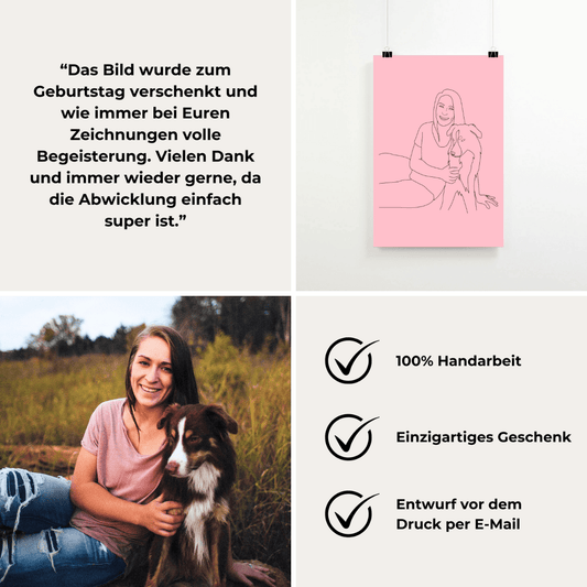 Elegantes LineArt Portrait â Zeitlose Kunst auf hochwertigem Poster