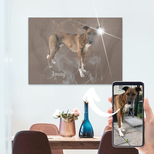 Acrylglas mit Tierportrait im Smoke Stil