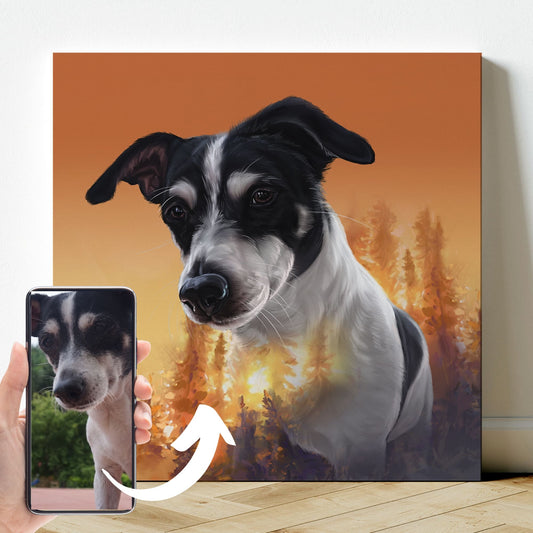 Leinwand mit Tierportrait im Exposure Stil