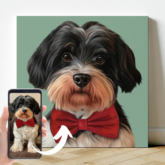 Leinwand mit Tierportrait im Realistischen Stil