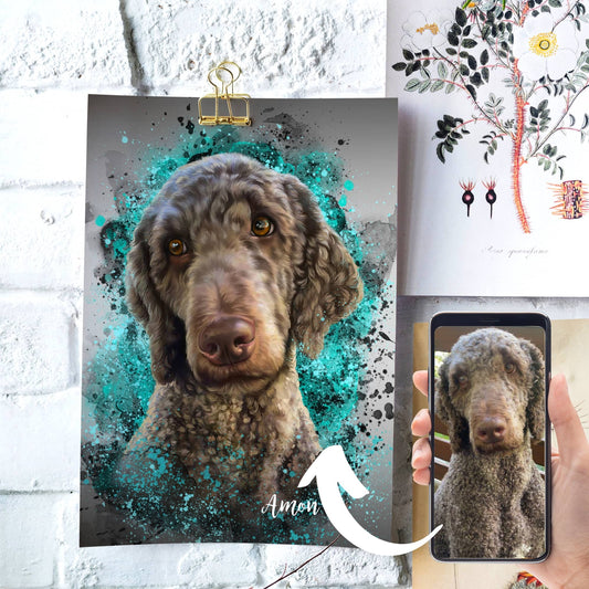 Poster mit Tierportrait im Ink Stil