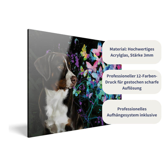 Acrylglas mit Tierportrait im Butterfly Stil