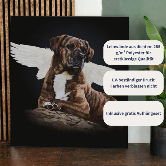 Leinwand mit Tierportrait im Engel Stil