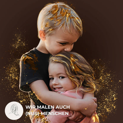 Leinwand mit Tierportrait im Gold Stil