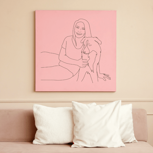 Elegantes LineArt Portrait – Zeitlose Kunst auf hochwertiger Leinwand